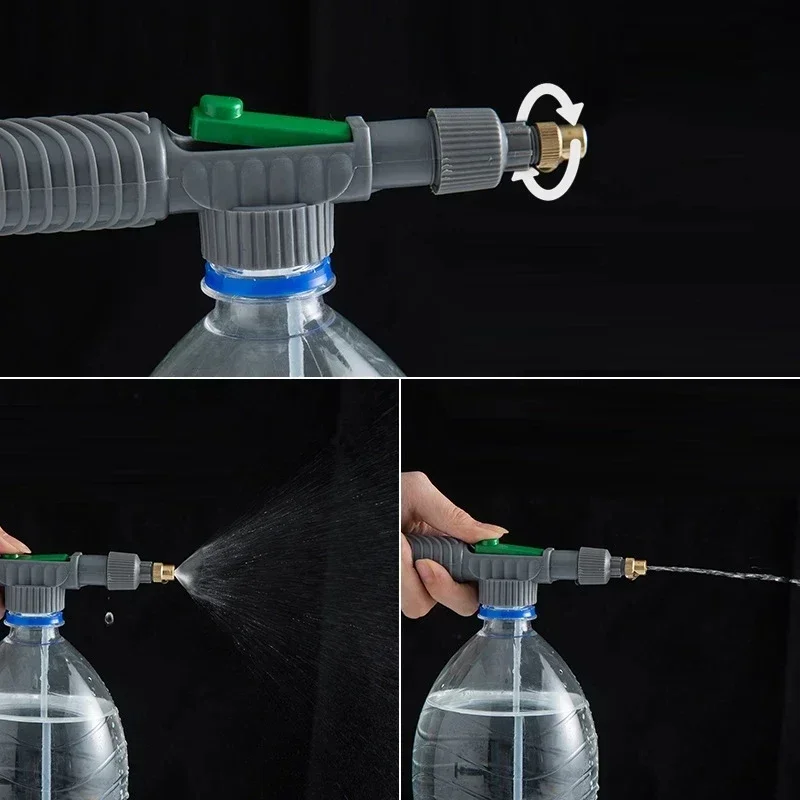 Gardening Watering Sprayer Beverage Bottle Watering Can High Pressure Small Manual Pressure Adjustable Spray Head Garden Spray