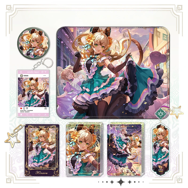 

Genshin Impact Carnival Party Mexico Game Peripheral Keychain Card Badge Quicksand Mahjong for Gifts Man Woman