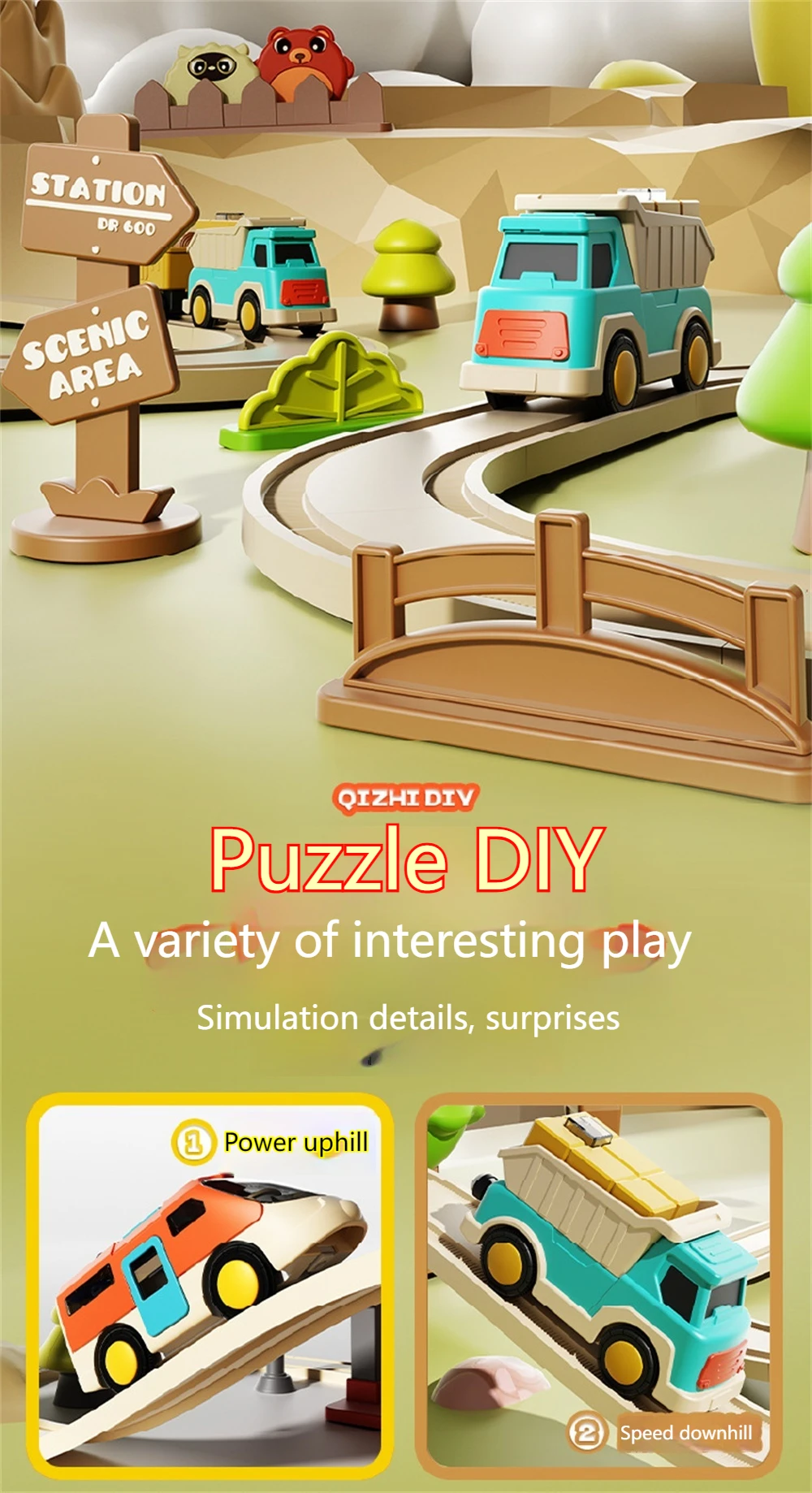 Ingenieur Elektrische Abenteuer Schiene Zug Pädagogisches Spielzeug Diy High-speed Zug Track Modell Auto Kinder Spielzeug für Jungen Kinder geschenke – Detail 5