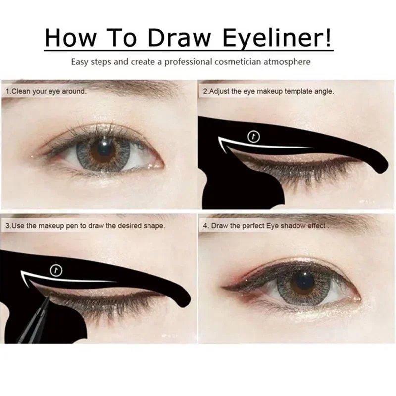 2 pcs/set Eye Liner Makeup DIY Cat Eye and Eyebrow Stencils makeup tools eyebrow stencil tool eyeliner stencil tool eye makeup tools