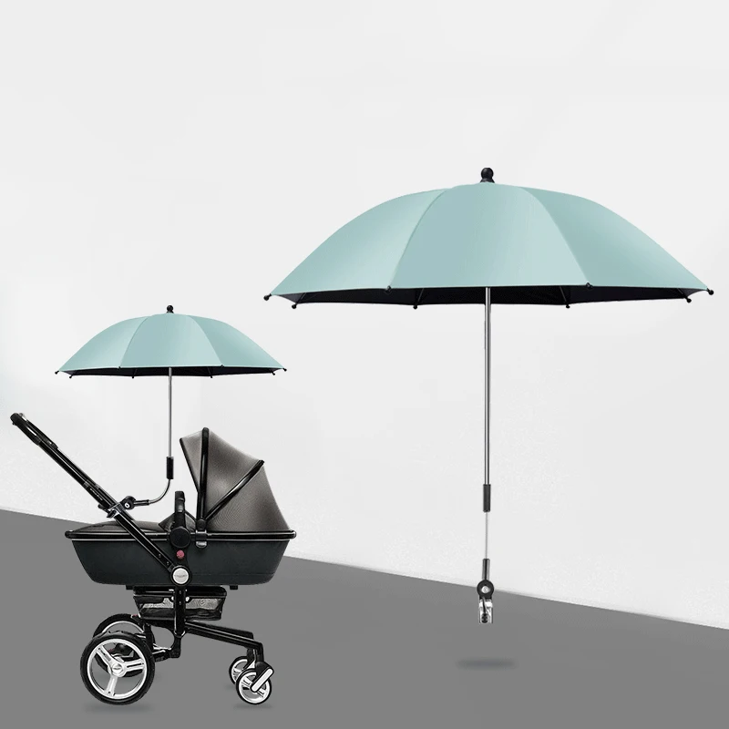 

Universal Baby Stroller Folding Umbrella UV Protection Rainproof Infant Stroller Cover Umbrella 360 Degrees Adjustable Sunshade