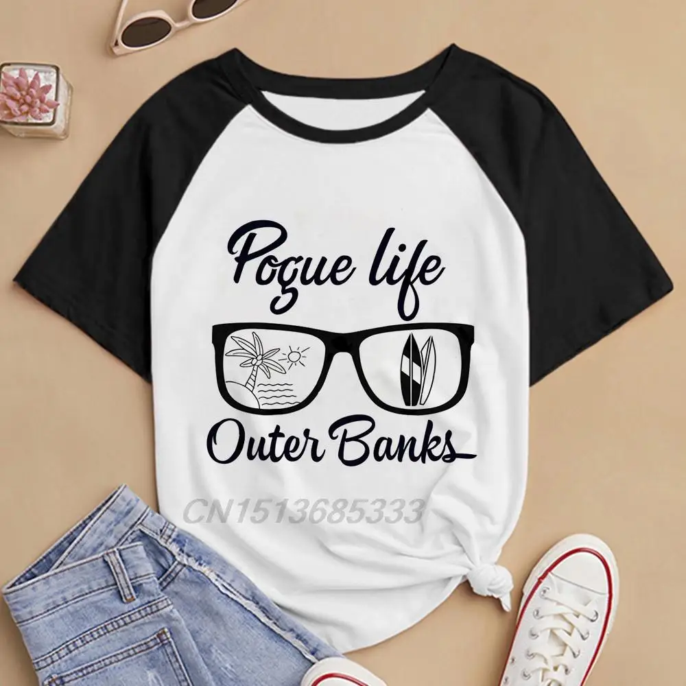 

Pogue Life Outer Banks Men Cotton T-shirts Pogues Unisex Fashion Crew Neck Spliced Sweatshirts Summer Man Oversized Tee Shirts