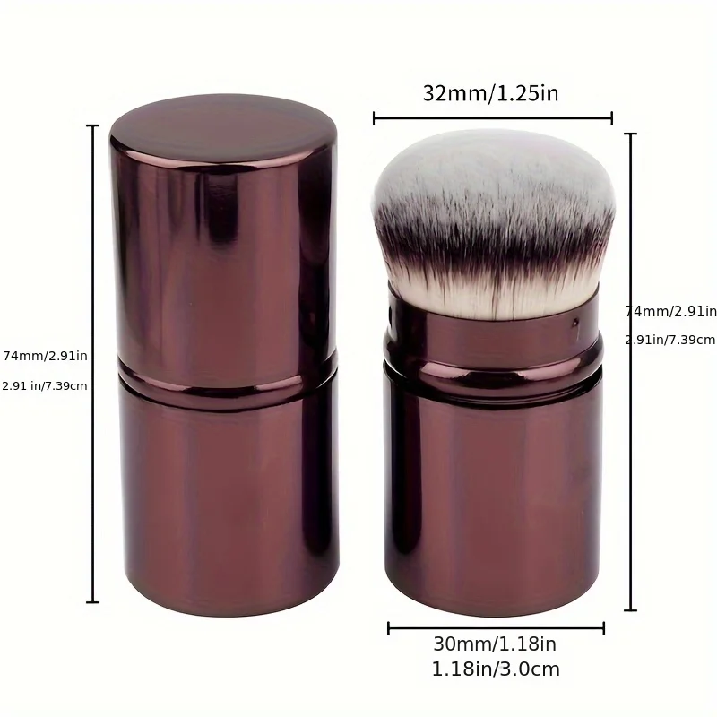 Professional Retractable Round Head Makeup Brush For Powder Blush_voghion.com