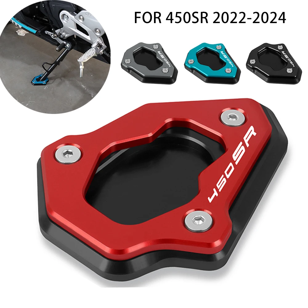 Motorcycle Kickstand Extender Motorcycle Kickstand Pad Motorcycle Kickstand For CFMOTO 450SR 450 SR-Motorcycle Accessories CNC Foot Side Stand Pad Kickstand Enlarger Support Extension Plate
