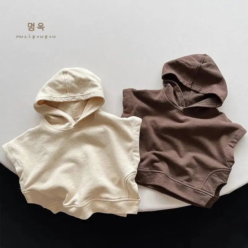 Frühling Herbst Kinder Weste 1-8y Jungen Baumwolle Kapuze Pullover Westen täglich Tanktops Kleinkind Oberbekleidung Kinder kleidung neu – Detail 1