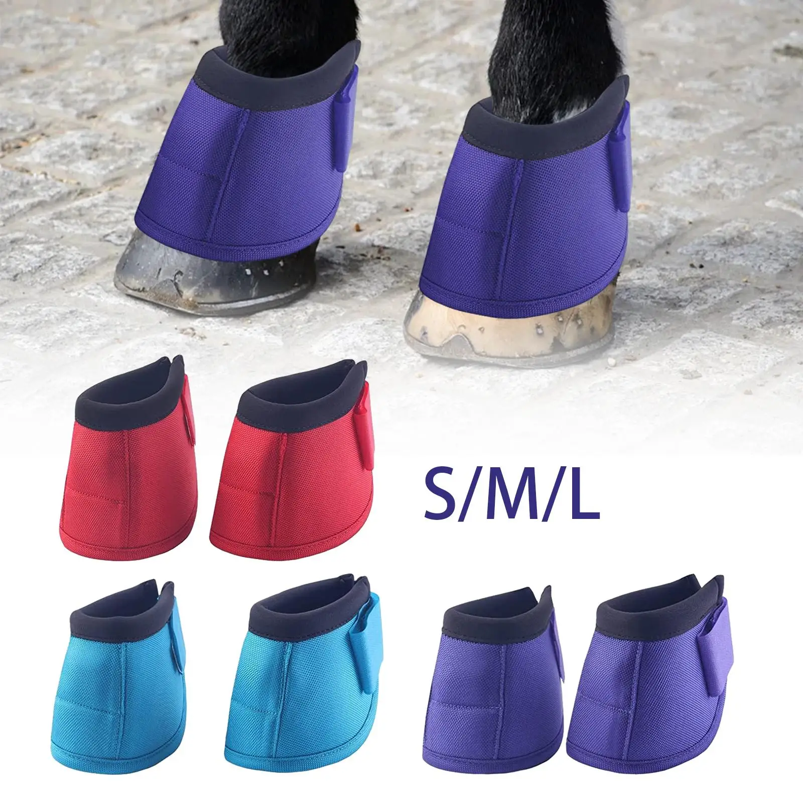 Horse Bell Boots Equestrian Accessories Lightweight Protective Shock Absorbing 3