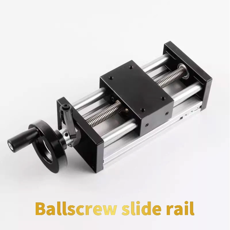 Linear Guide Manual Sliding Table 100-500MM Stroke Ballscrew SFU1204 Handwheel Double Optical Axis CNC Table Saw 3D Printer XY