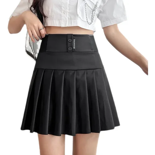 여성용 Y2k 블랙 미니 스커트, 한국 패션, 캐주얼 오피스 레이디 웨어, 여성 OL 걸스, 귀여운 섹시 플리츠 스커트, 신상 핫 세일 3