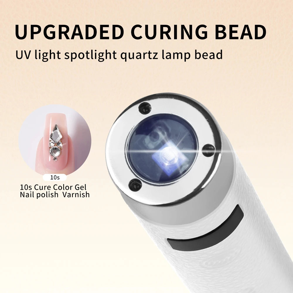 Lampada per unghie con sensore Ai Mini lampada LED UV Lampada senza fili ricaricabile Lampada da tavolo e asciugatura portatile che polimerizza tutti i gel per unghie rapidamente - immagine 2