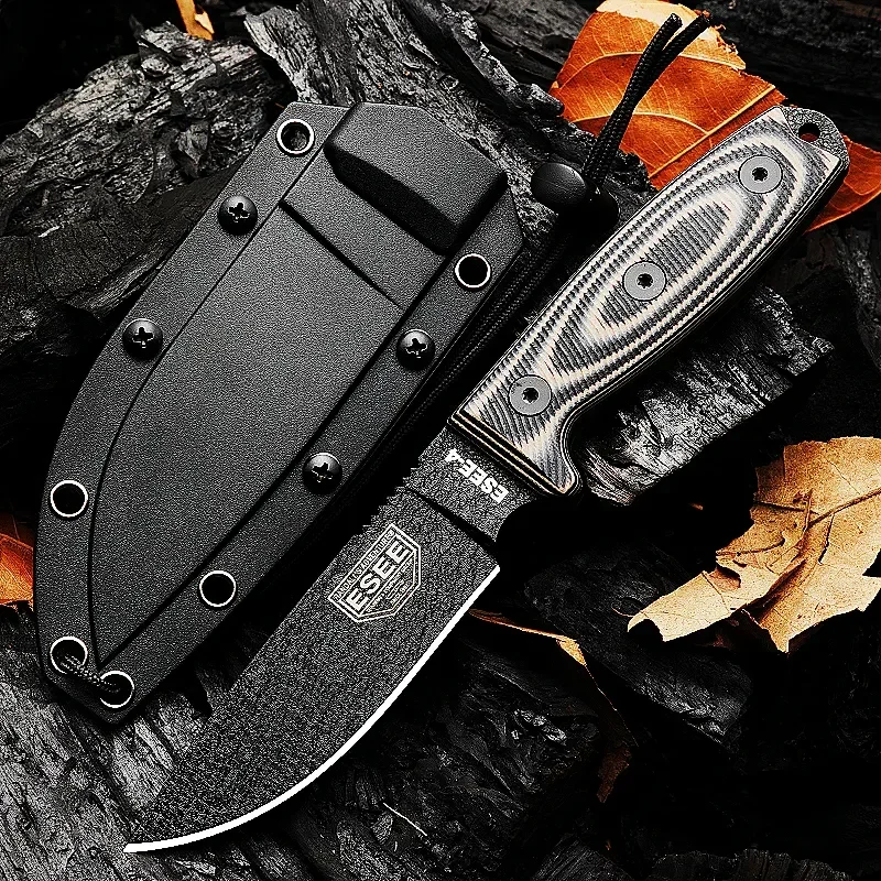 

Trskt ESEE-4POD Outdoor Knife Camping Knife Survival Rescue Pocket Knives 1095 High Carbon Steel with Sheath Tools