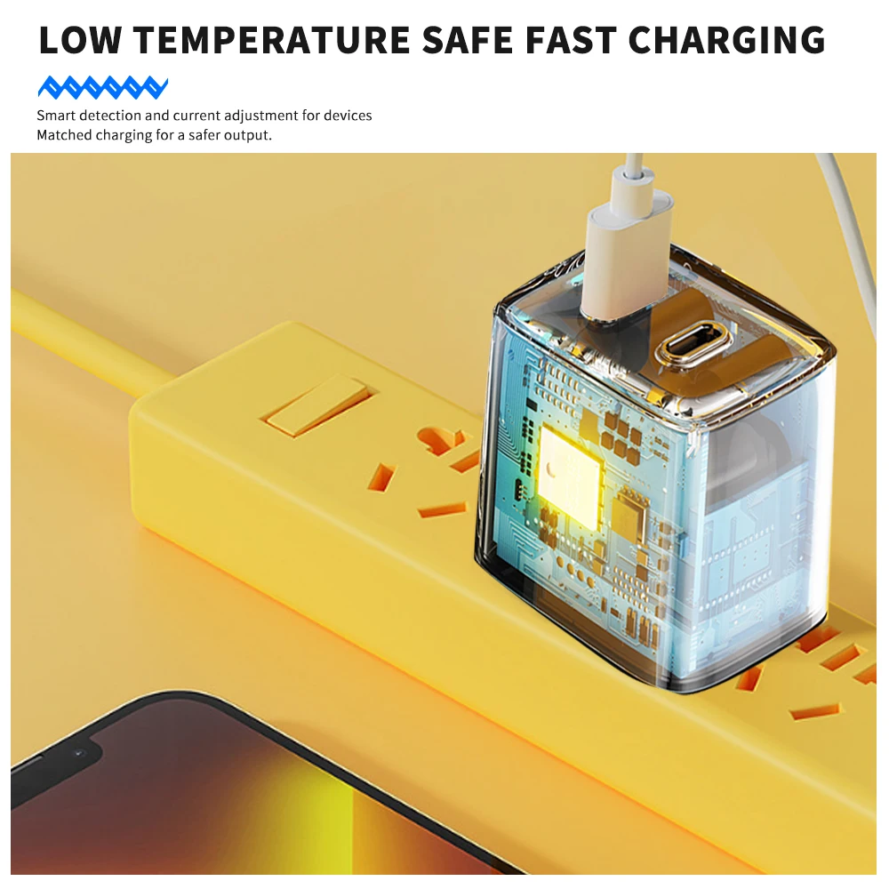 40W GaN Dual PD Ports Fast Charging Type C Wall Charger Adapter For iPhone 15 14 Xiaomi Samsung Quick Charge 3.0 Phone Charger