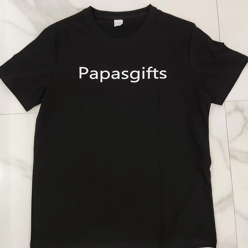 

Papasgifts ™ T-shirt men's loose and simple round neck top casual bottom shirt