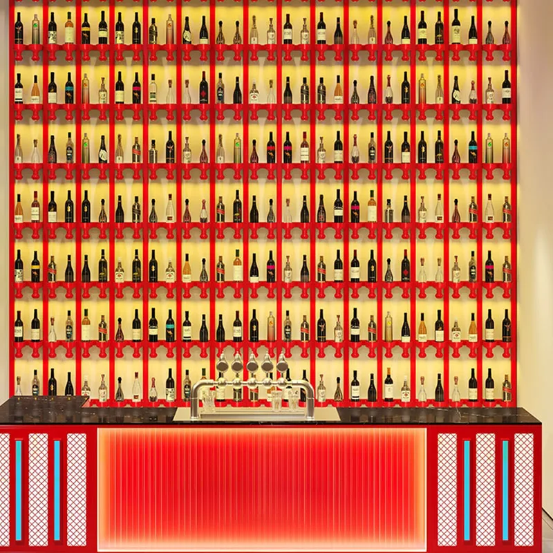 Modern Industrial Wine Cabinets Display Wall Mounted Storage Unique Wine Racks Bar Commercial Adega Barzinho Liquor Furniture