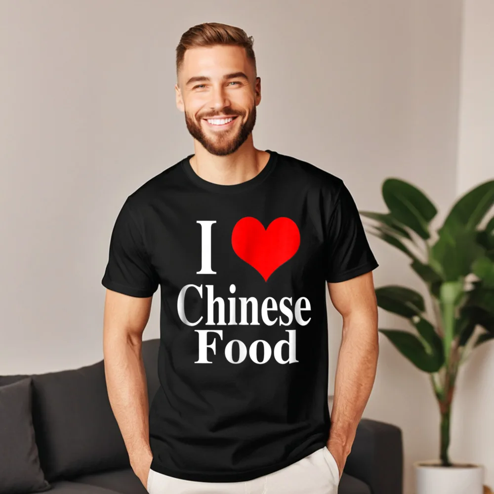 I Love Chinese Food Shirt__20299 All Cotton Tops & Tees Gift Idea Vintage T Shirts Funny Retro O-Neck Tee-Shirts Short Sleeve I Love Chinese Food Shirt__20299