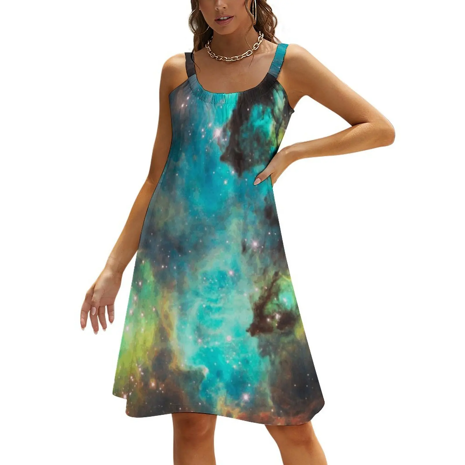 

Green Galaxy Beach Sling Skirt women's luxury party dress women party dresses dresses for prom cute dress