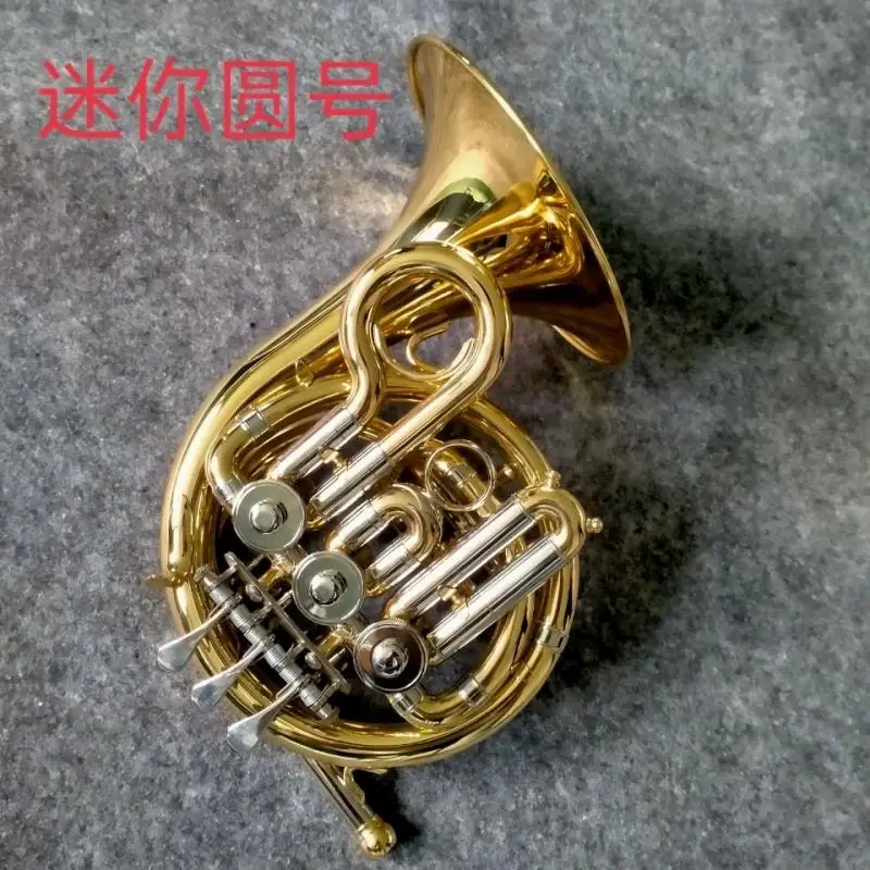 Bb Key Mini French Horn Beginner Adult Children Practice Stage Performance Professional Small French Horn Musical Instrument