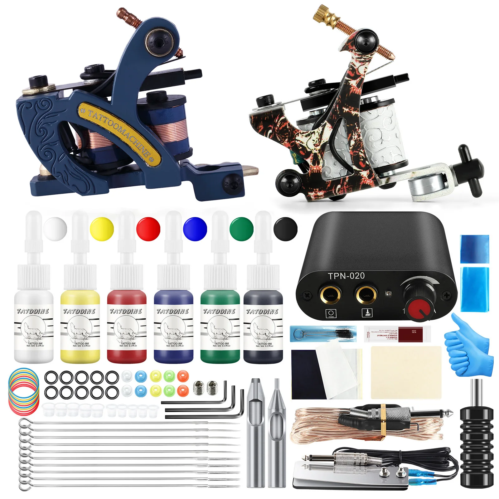 Tattoo Machines Tattoo Kit Gun With Ink Power Supply Tattoo Grips Complete  Tattoo Set Accessories Supplies For Body Art Tools