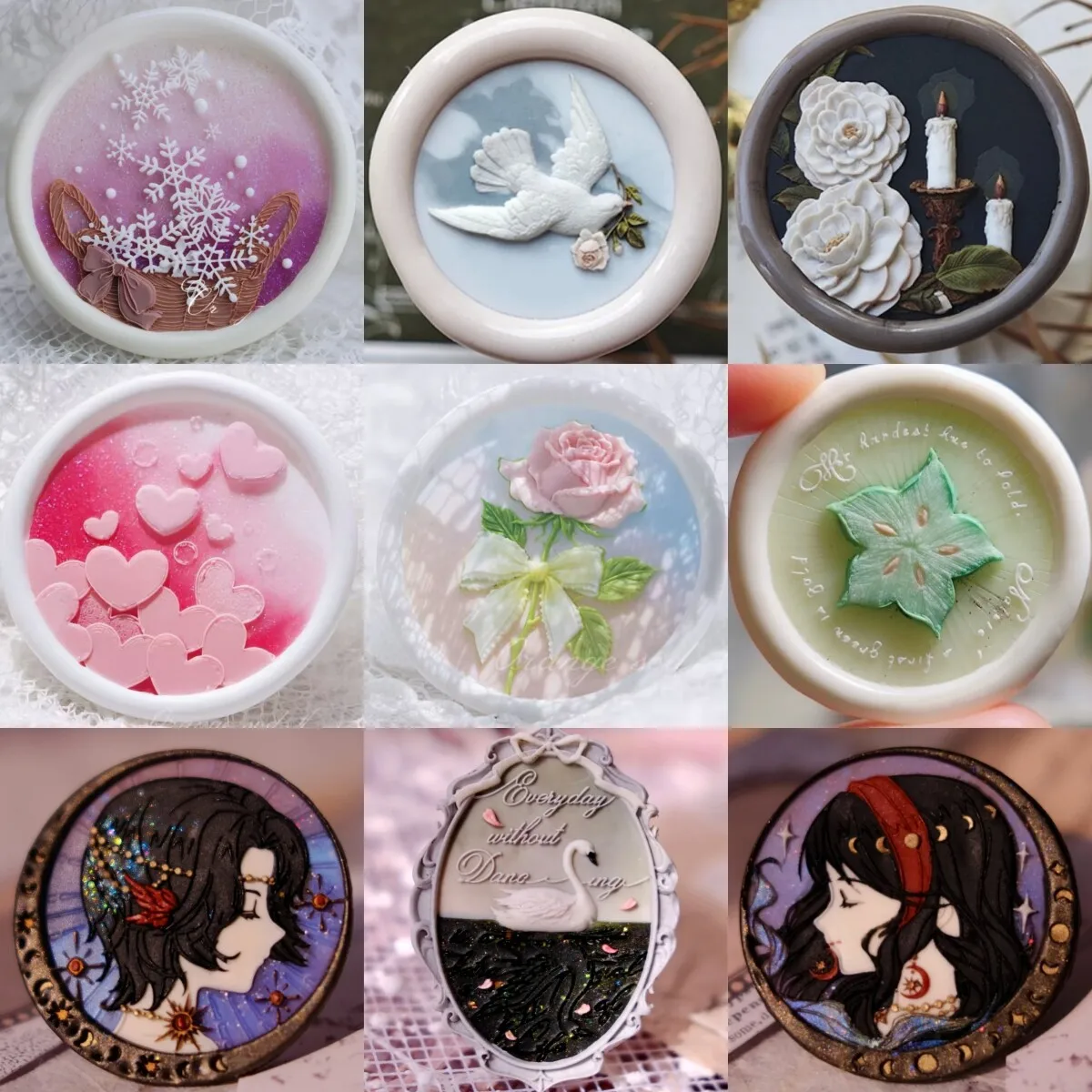 1PC 왁스 씰 스탬프 사랑/소녀/백조/동물 DIY 봉투 카드 초대장 장 구리 ..