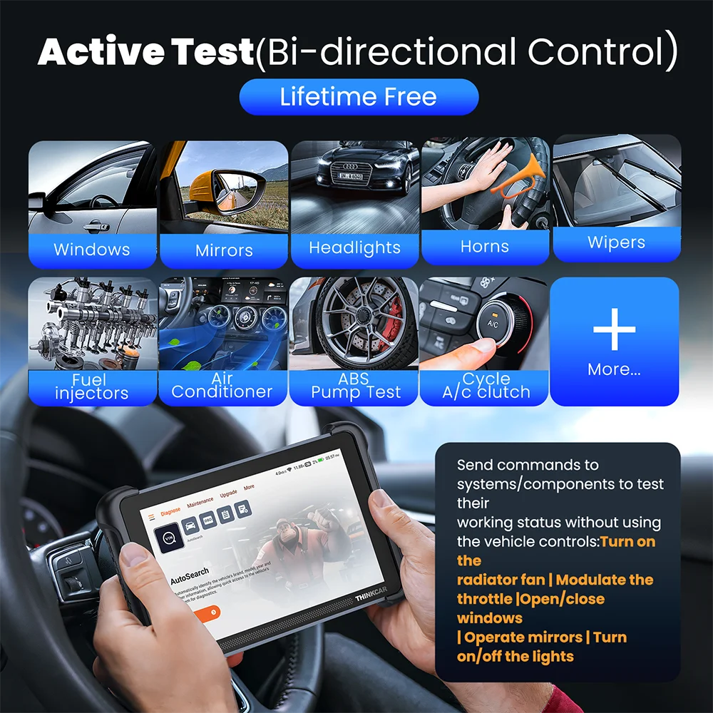 THINKCAR THINKSCAN 689BT OBD2 car diagnostic scanner tools full system 34 reset ECU Coding Active test scan CANFD DoIP lifetime