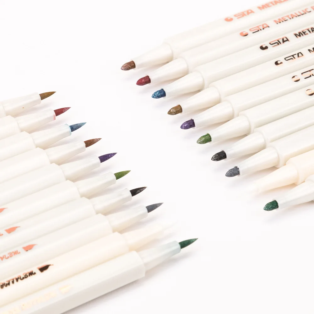 Genuine star metal bead pen color hard head light green 10 color paint pen hand tent marker decorative graffiti album 10pcs graffiti gel pen