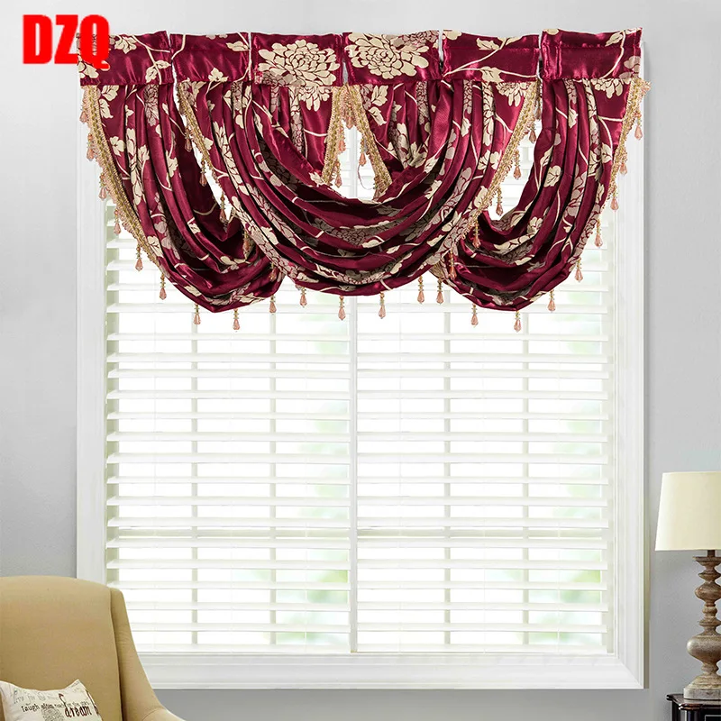 

Pop-up Jacquard Valance Curtains for Living Dining Room Bedroom Kitchen Drapery Roman Curtains Small Curtains Finished