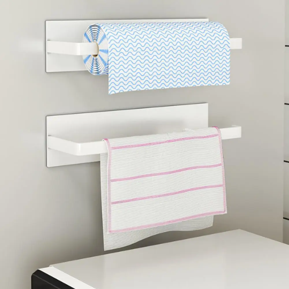 Magnetic Paper Towel Holder Fridge Side Door Magnetic Storage Rack Kitchen Microwave Oven Side Paper Roll ClingFilm Organizer
