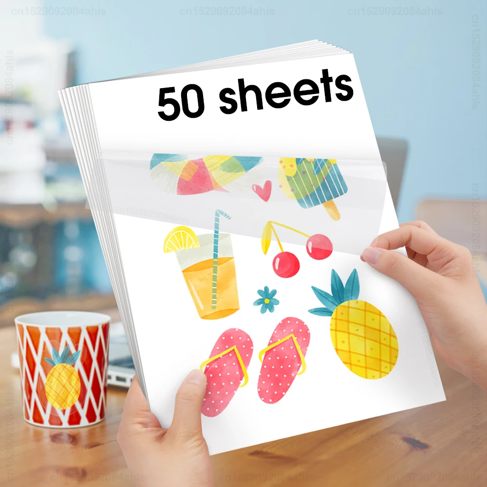 50 Sheets Printable Vinyl Sticker Paper A4 100% Transparent Vinyl Paper  Sheet Non Waterproof Label Sticker for Inkjet Printer - AliExpress