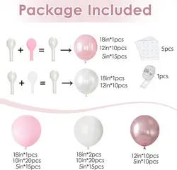Elegant Rose Gold Balloon Garland Kit for Special Celebrations and Events (Pink White)