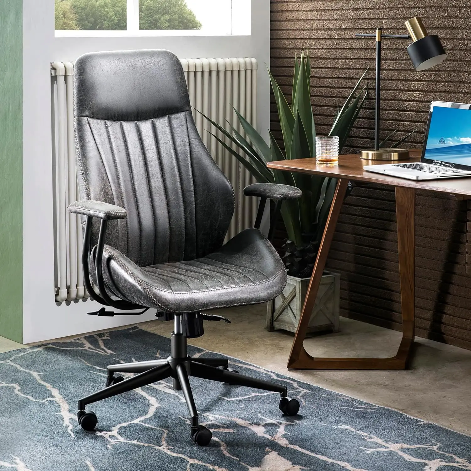 ovios Ergonomic Office Chair Home Office Desk Chair Computer Chair with Lumbar Support High Back Executive Height Adjustable