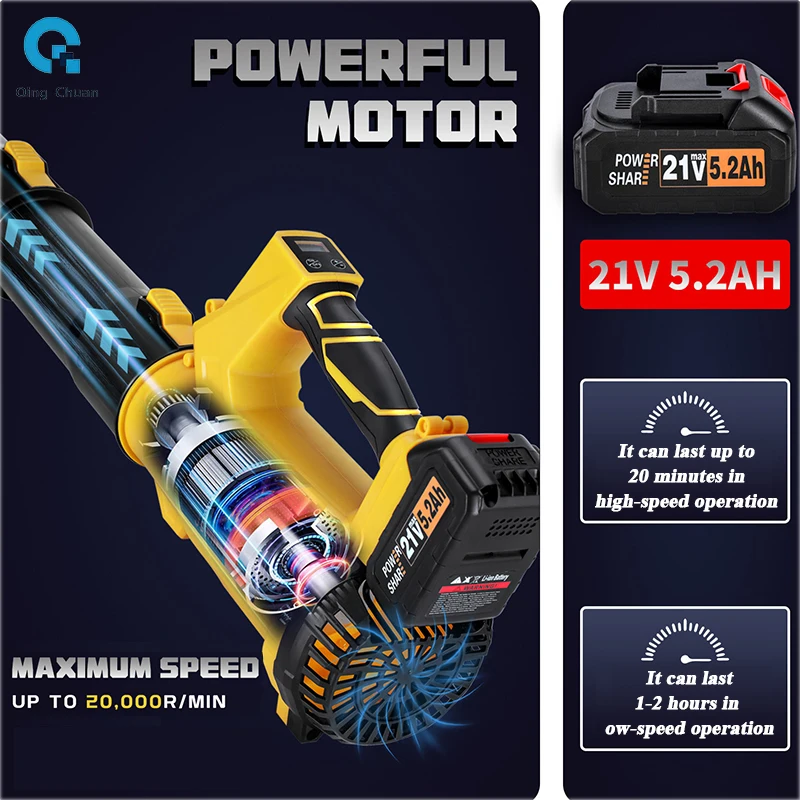 Leaf Blowers Lithium Hair Dryer Industrial High-power Blowers Cordless Snow Blower Charging Leaf Blower 5