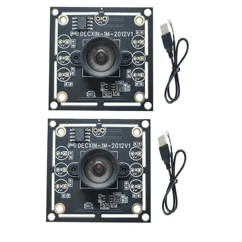 (내구성) 2PCS 100도 카메라 모듈 1MP OV9732 1280X720 30Fps USB 카메라 모듈 드라이브 무료 Winxp/7/8/10용 60Cm 케이블 포함