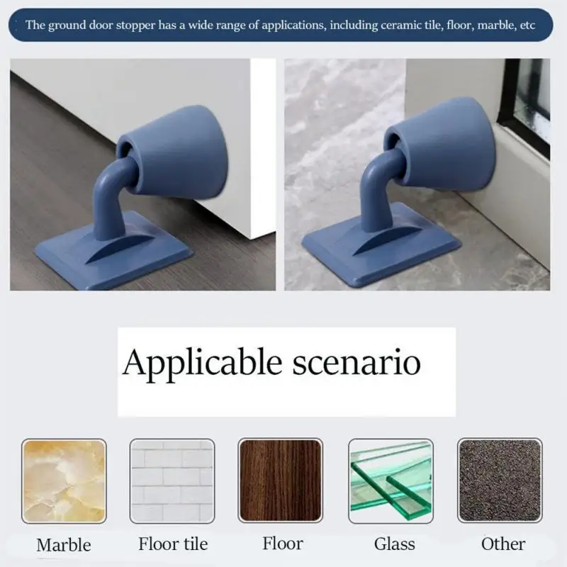 Silicone Door Stopper Self Adhesive Strong Suction Wall Protectors Hidden Mute Anti Collision Floor Holder