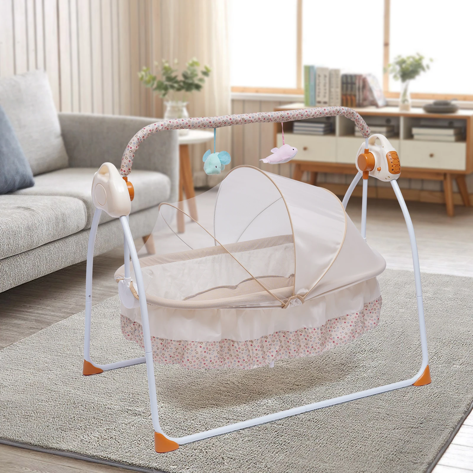 Baby Swing for Infants, Portable Baby Swings, Electric Rocking Chair for  Baby with Intelligent Music Vibration Box, Toddler Swing Load Resistance