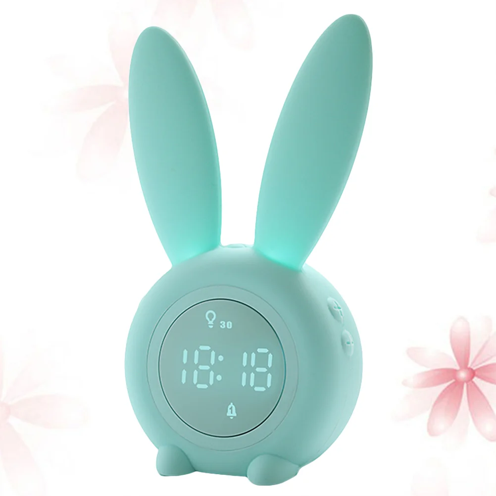 

Plastic Alarm Clock Small Desktop Clock Rabbit Ear Style LED Night Light Alarm Clock Magnetic Hanging Clock with USB