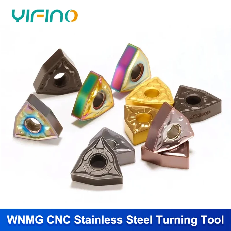 

YIFINO Peach Shaped Turning Blade WNMG080408 Stainless Steel Special Hard Alloy Outer Circle Drilling CNC Cutting Turning Tools
