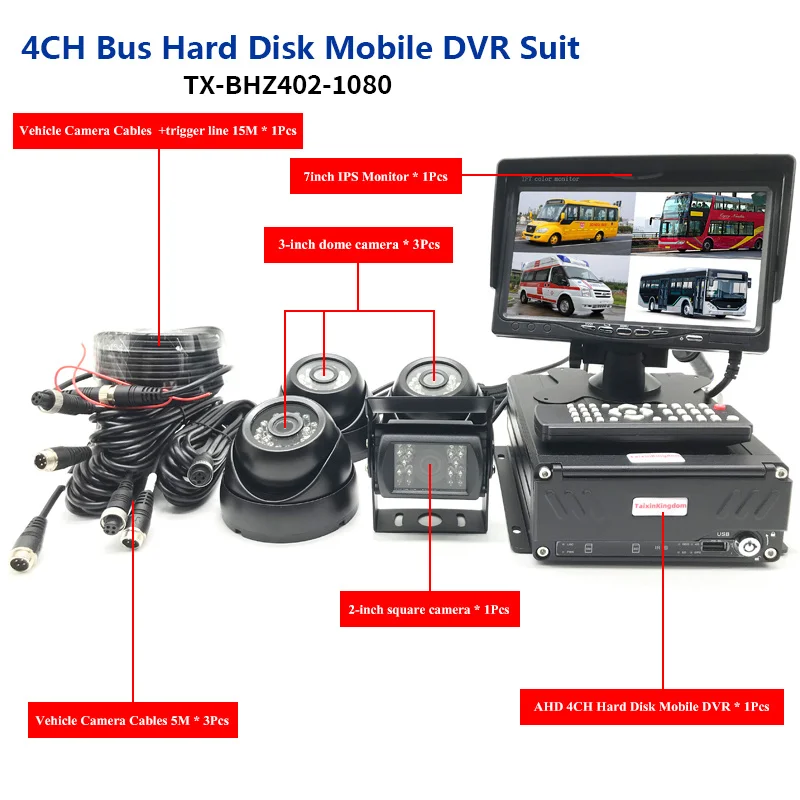 Manufacturer AHD 1080P 4CH hard drive MDVR truck remote monitoring 4G GPS package NTSC/PAL standard
