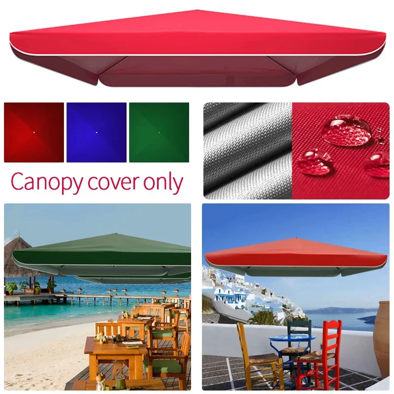 3X3M Outdoor Parasol Replaceable Cloth Without Stand Canopy Tent Gazebo Cover Square Camping Shade Cloth for Garden Patio