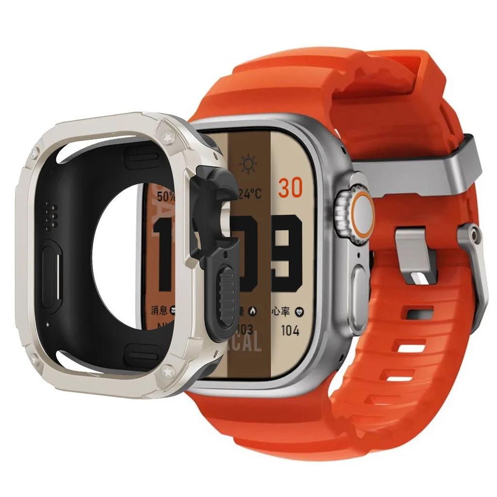 Sport Silicone Strap with TPU+PC Protective Bumper Case