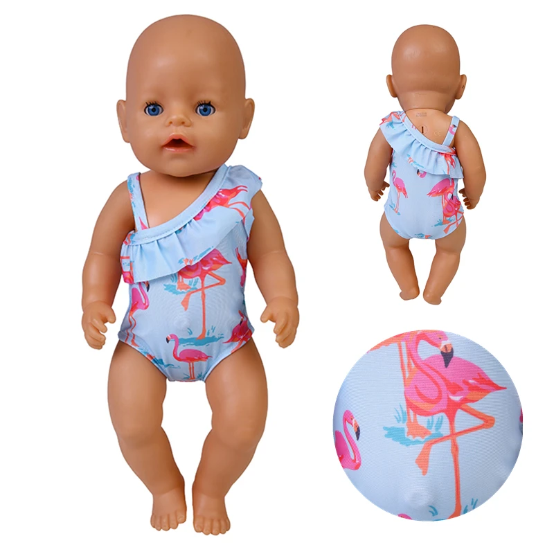 Baby Doll Clothes Flamingo Swimsuit for 43cm New Born Baby Doll, Barbie Doll Clothes, Doll Clothes, Doll Clothes Accessories, Doll Accessories
