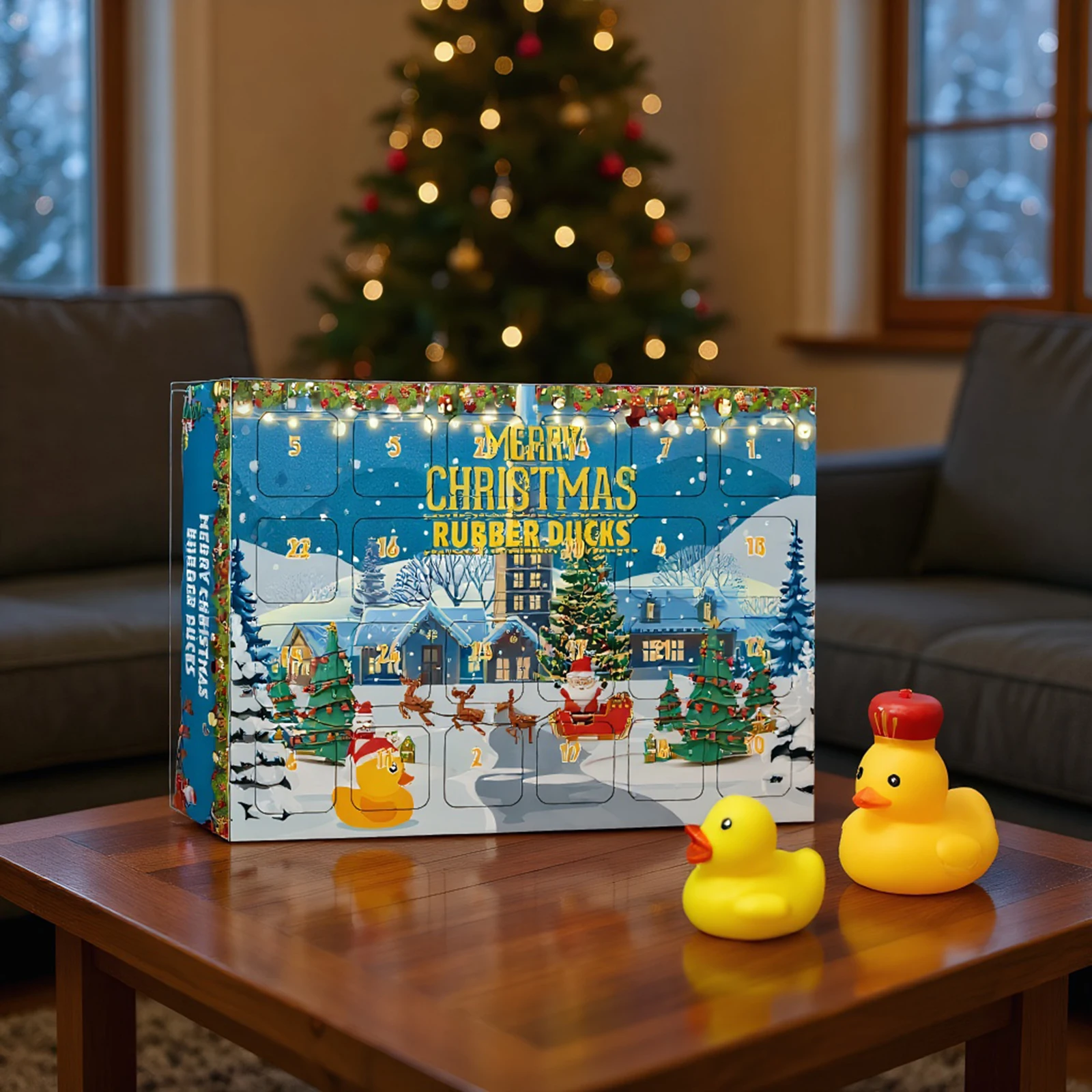 Duck Advent Calendar 2025 with 24 Rubber Ducks 24 Days Xmas Countdown Rubber Duck Set Duck Toy Advent Calendar for Boys Girls