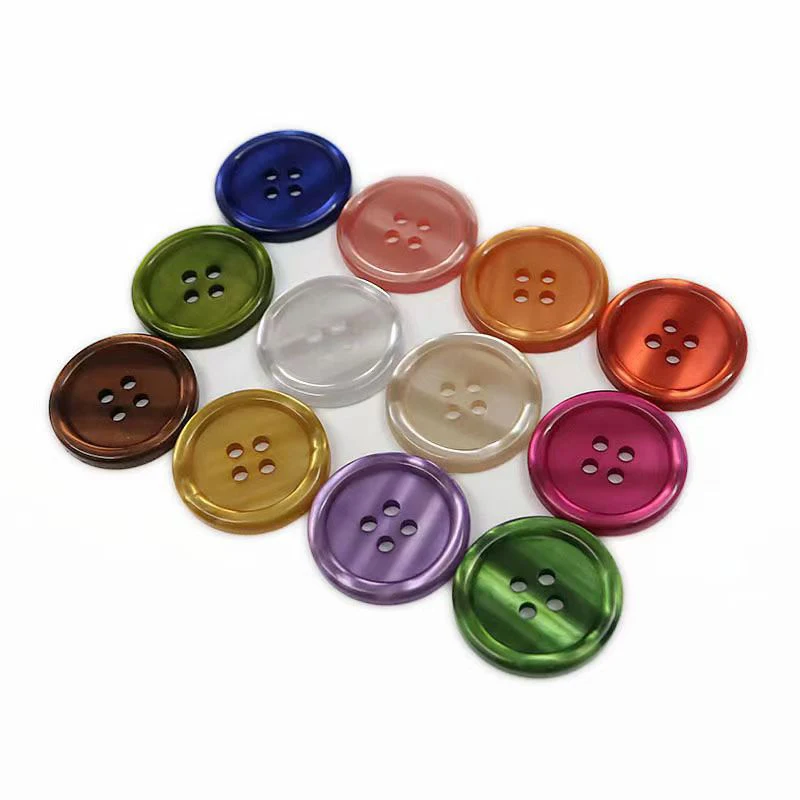 10-25mm 새로운 스크랩북 일반 흰색 진주 빛 네 눈 얇은 셔츠 카디건 스웨터 버클 도구 수지 단추 50pcs