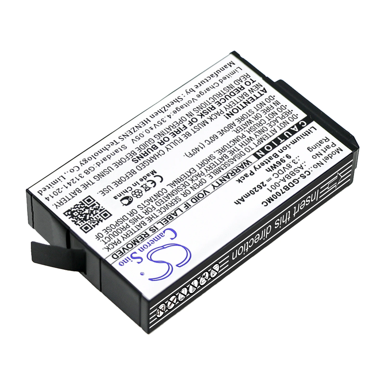 Fotocamera 2620Mah Batteria Per Gopro 601-12862-000 Asbba-001 Sbdc1B Fusion Fusion Vr 360