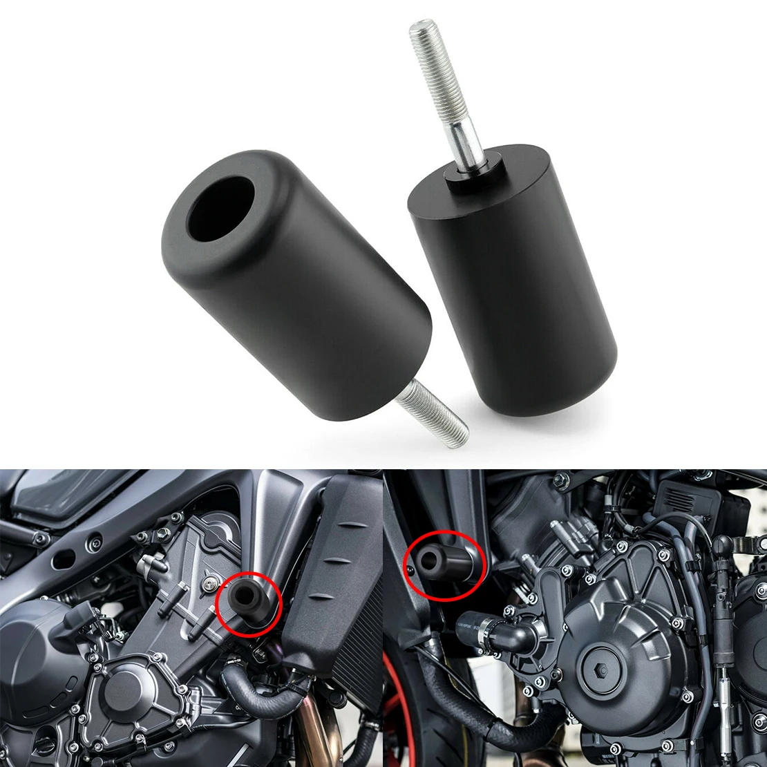 

1 Pair Black Motorcycle Left Right CNC Frame Sliders Crash Protector Fit for Yamaha MT-09 MT09 Tracer 9 2021 2022