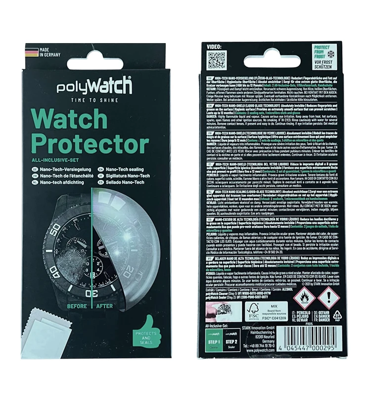 PolyWatch Uhrenschutz 2-in-1 Nano-Flüssigglas-Versiegelungsset Kratzfeste Ölabweisende Beschichtung für Uhrengläser – Detail 7