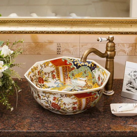 ห้องน้ํา Art อ่างล้างหน้า 410x390x180 มม.เซรามิค Nordic สไตล์โมเดิร์นห้องน้ําอ่างล้างหน้าขายส่ง 4