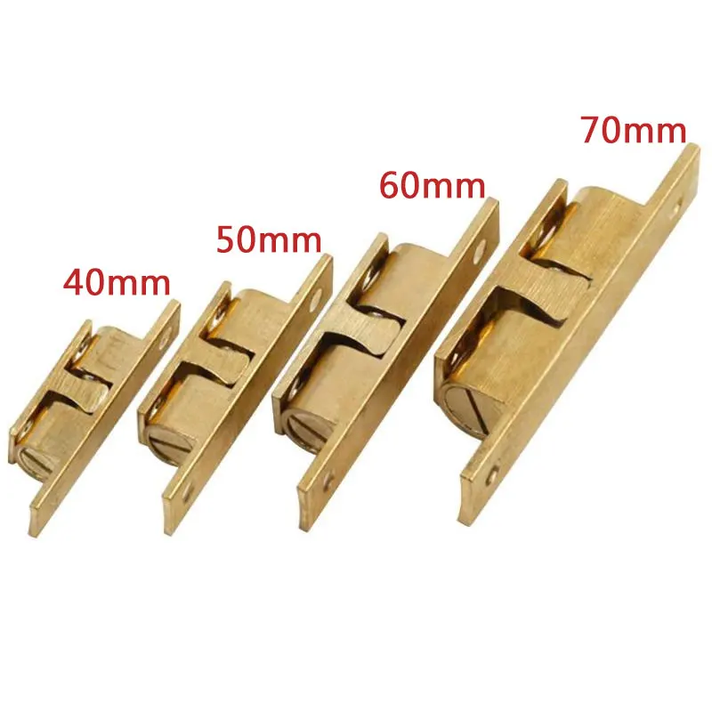 Pure Brass Bumper Bead Card Type Door Bumper Door Catch Buckle Spring Lock Brass 40mm Cabinet Magnetic Clip