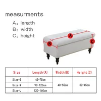 Polar Fleece Storage Stool Cover Stretch Piano Ottoman Footstool Covers Non-Slip Rectangle Bedroom Footrest Slipcover Home Decor 2