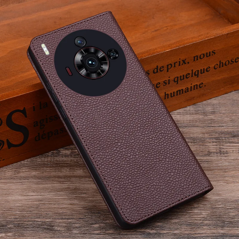 Hot Sales Luxury Genuine Leather Flip Phone Case For Zte Nubia Z50s Pro Leather Half Pack Phone Cover Procases Shockproof
