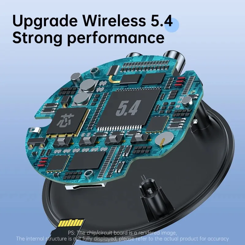 VIKEFON Wireless Audio Receiver Transmitter Adapter Bluetooth 5.4 AUX RCA TF Card NFC Link RGB light for Car TV Active Speakers