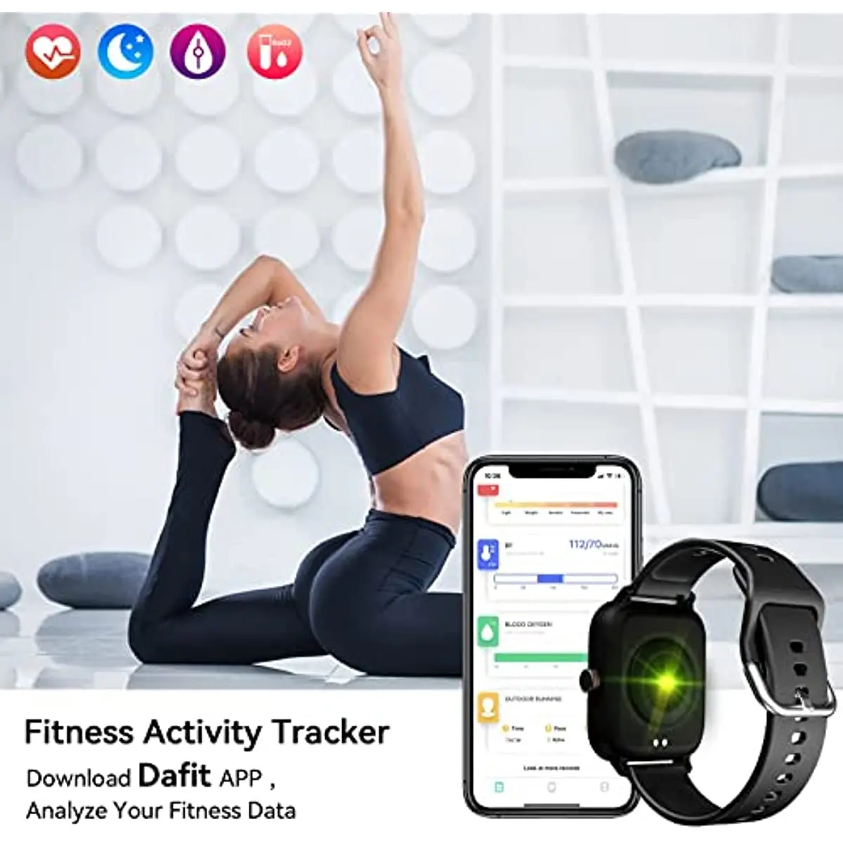 Aolon Ʈ ġ 1.69 &Ǯ ġ /ȭ iOS ȵ̵ Smartwatch    ǰ  Įθ ܰ ī